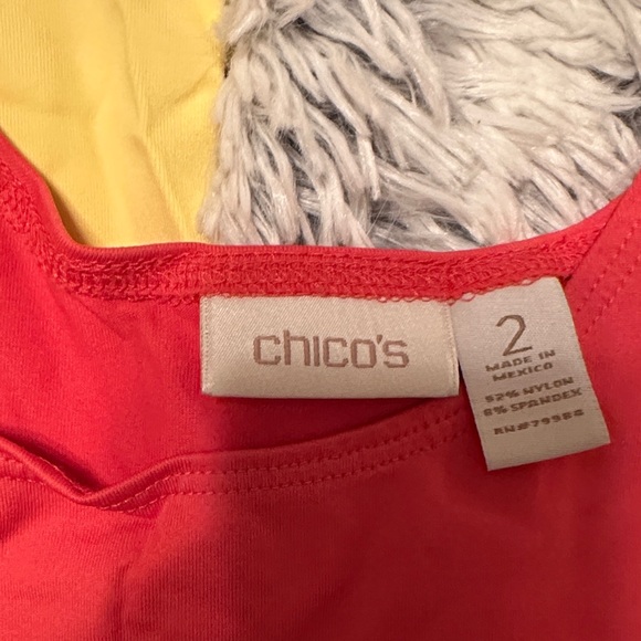 Coral and Daffodil Yellow Chicos Tank Tops - Picture 2 of 3
